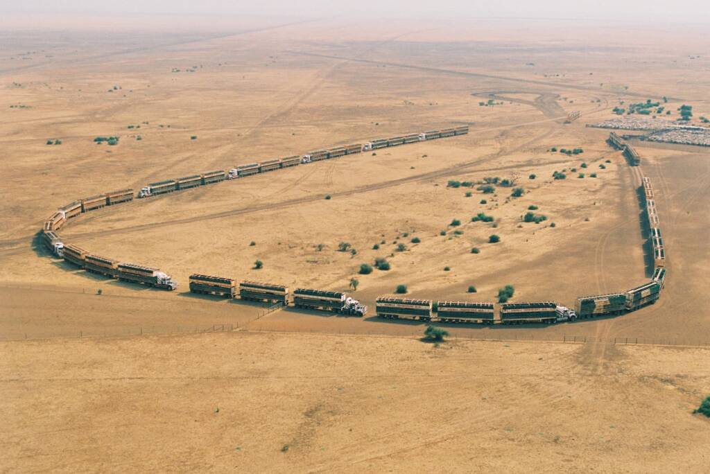 17 Road Trains at Helen Springs Station NT © Hans Boessum