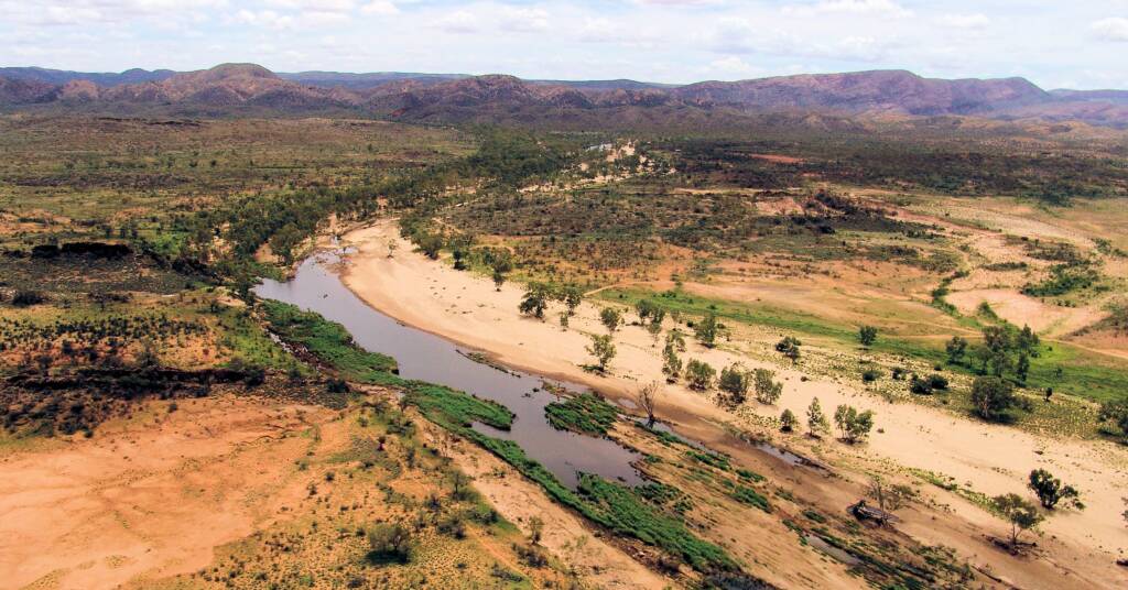 View over the Finke River to West Macs