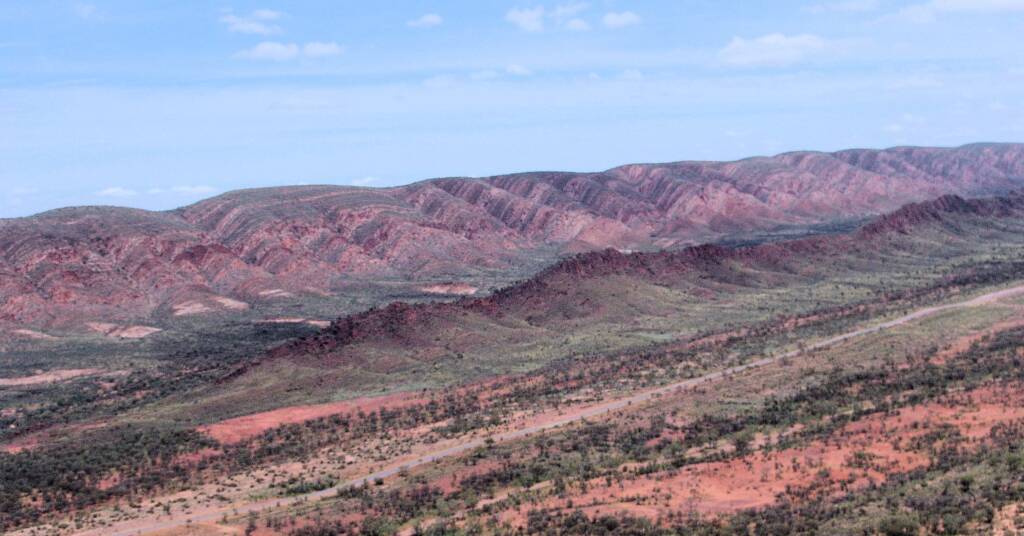 Aerial view over West MacDonnell Ranges