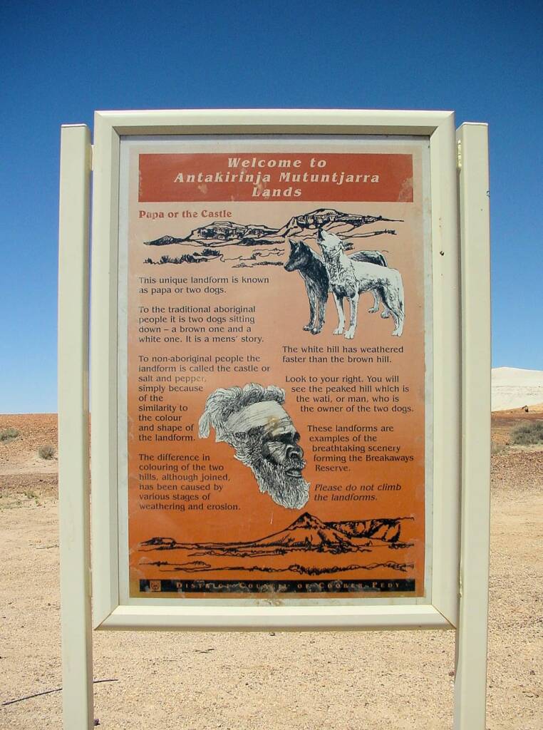 Papa signage - The Breakaways in South Australia