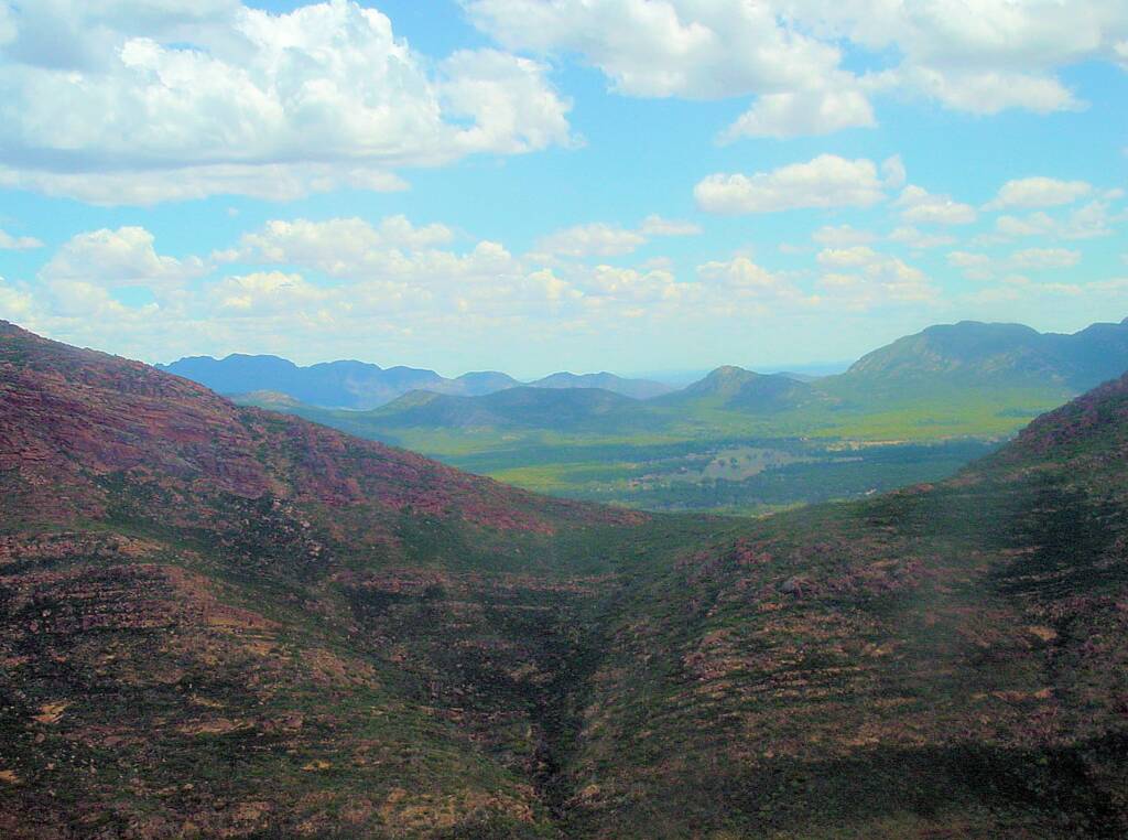 Aerial view into Wilpena Pound, South Australia