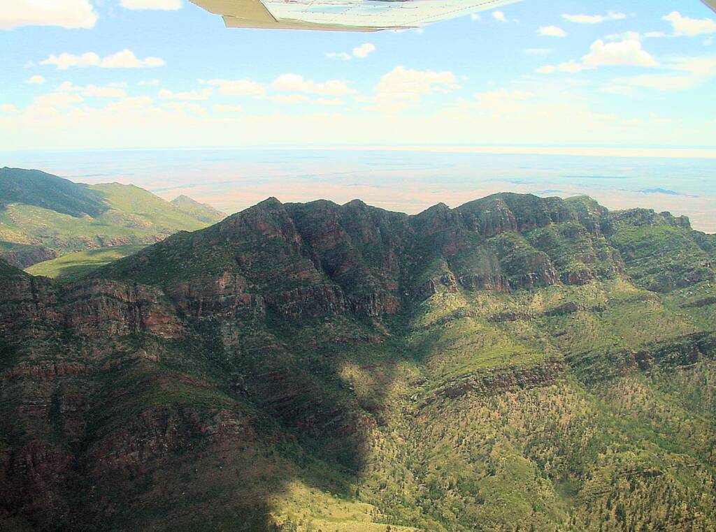 View over Wilpena Pound and out to salt lake