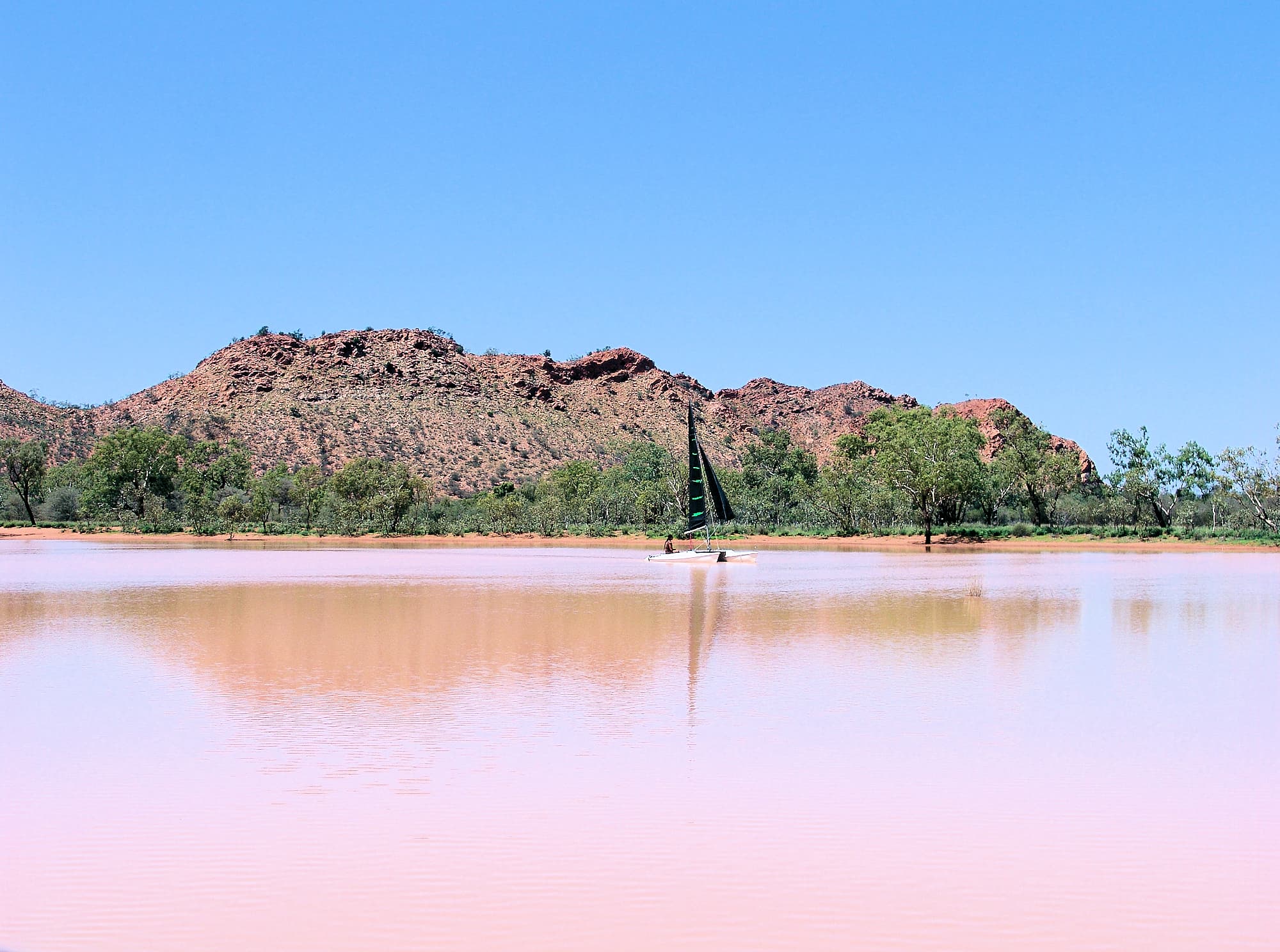 Sailing on the Ilparpa Claypans, Alice Springs