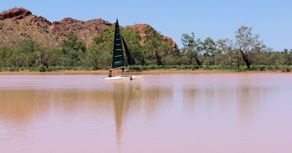 Sailing on the Ilparpa Claypans, Alice Springs