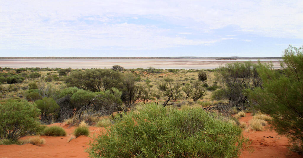 View of Lake Armadeus from Mount Connor (on the Lasseter Highway)