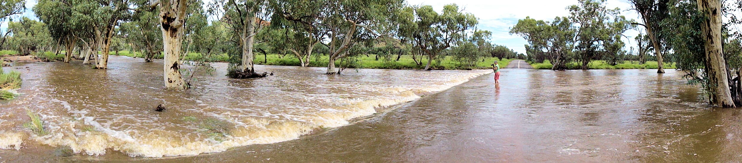 Roe Creek flowing over Darken Road, Simpsons Gap, 19 Mar 2011