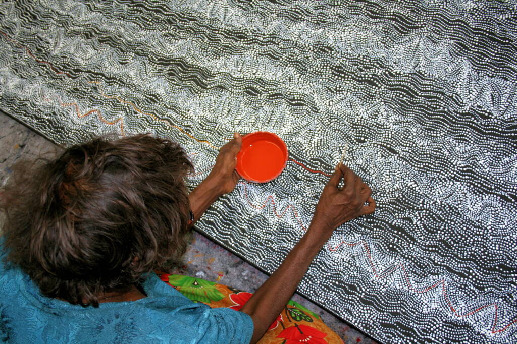 Sandhills at Mina Mina, 2008 (Cat No 13555DN) by Dorothy Napangardi, courtesy Gallery Gondwana