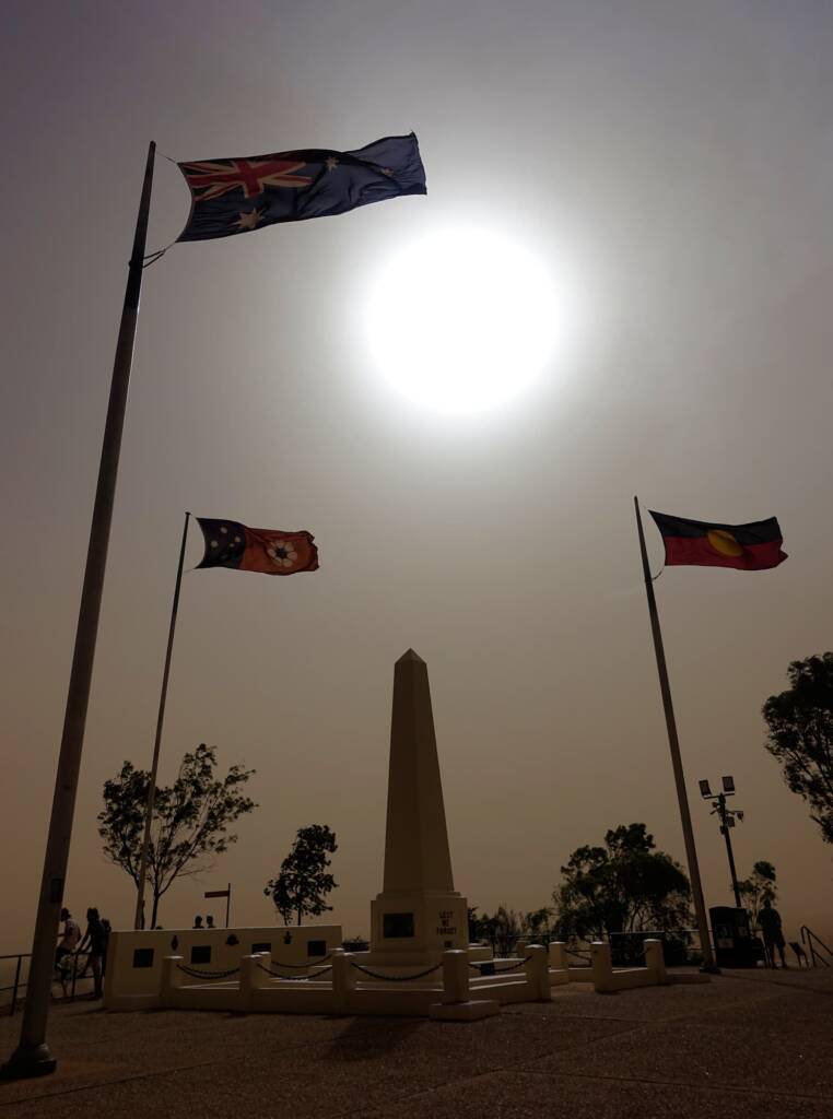 Dust storm over Anzac Hill, 18:35 hrs 1 Dec 2020