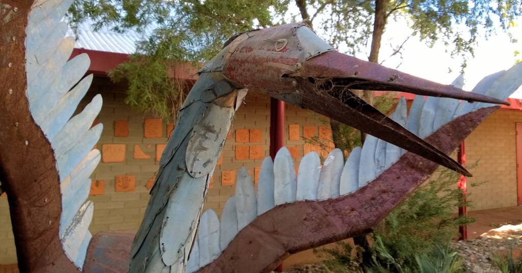 I've Seen The Moon by Dan Murphy - Corrugated Iron and scrap metal, 1995 Araluen Collection
