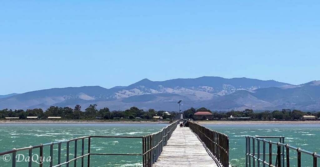 Port Germein Jetty looking back to shore