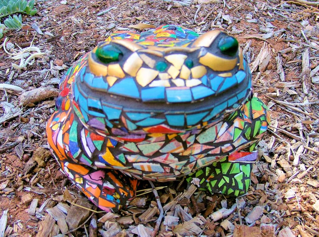 Tiddles, artist Helen Siganto (old crockery and glass beads)