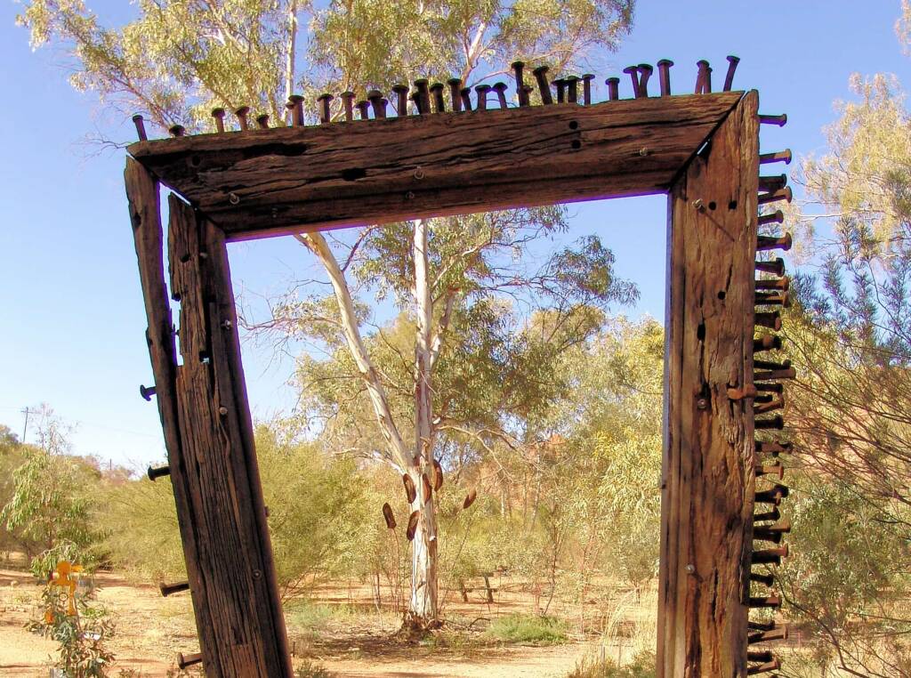 White Gate, artist Al Bethune - (sleepers, rail dogs and scrap steel)