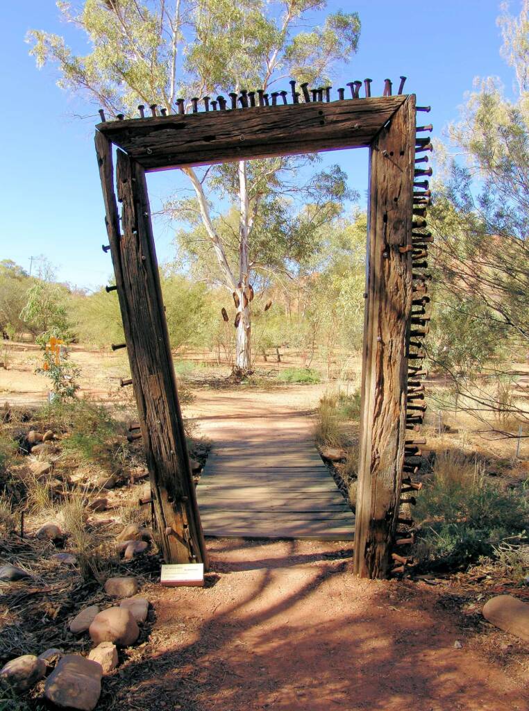 White Gate, artist Al Bethune - (sleepers, rail dogs and scrap steel)