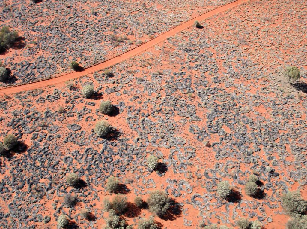 Looking down at the landscape around Uluru