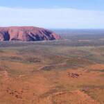 Uluru from the air and the amazing landscape