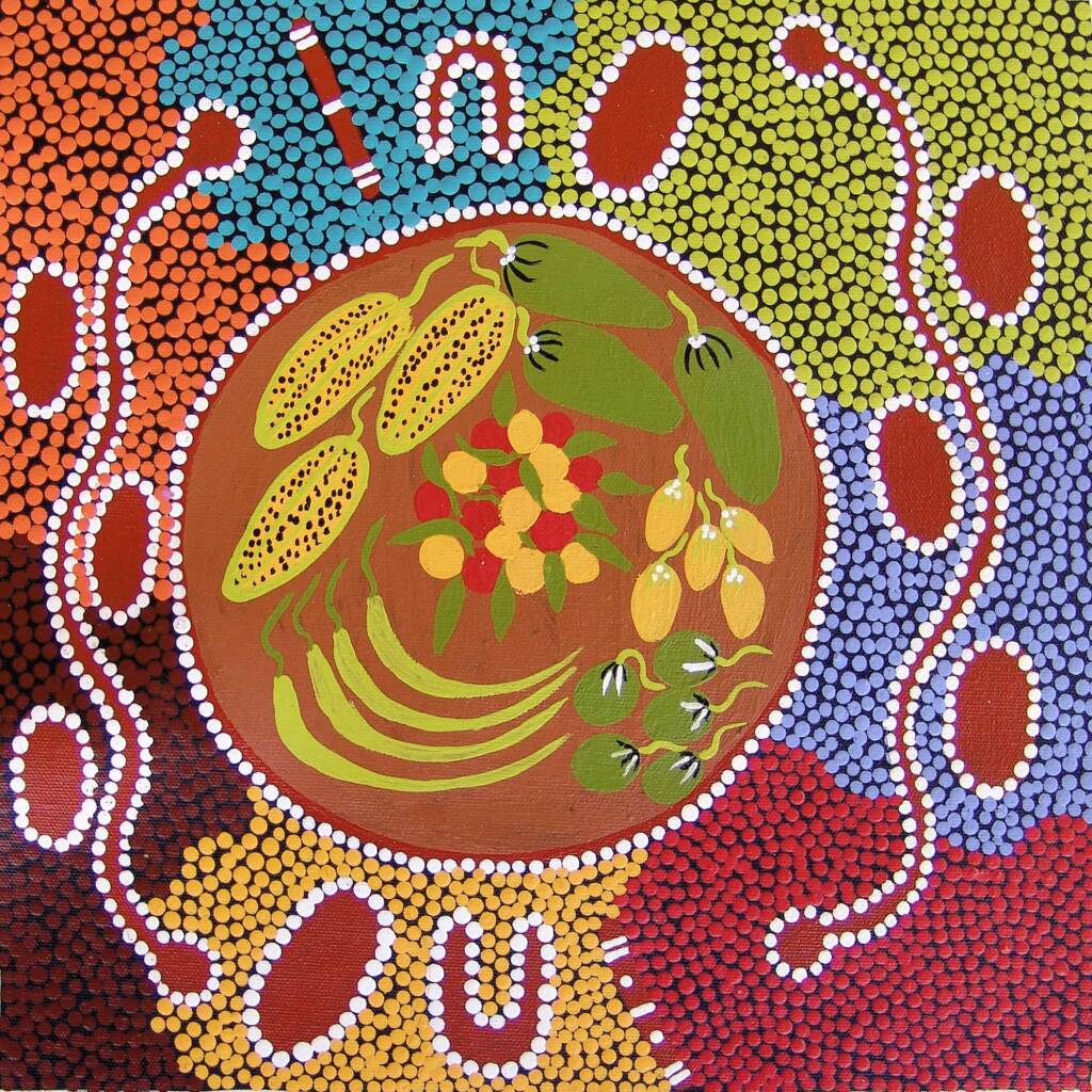 Woman gathering bush tucker © Audrey Rubuntja