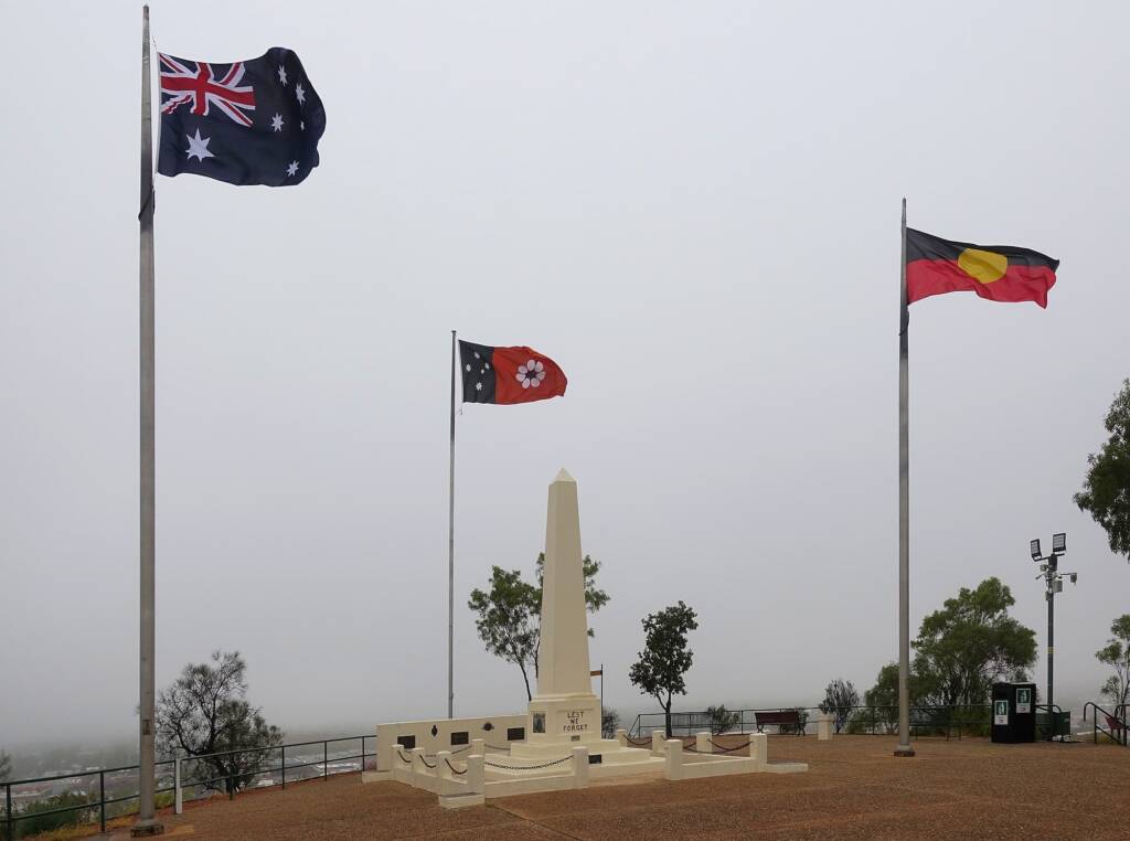 Rain over ANZAC Hill War Memorial, Alice Springs, NT