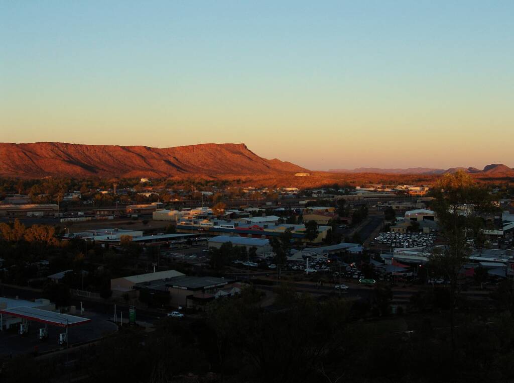 Sunrise over Mount Gillen from Anzac Hill, Alice Springs