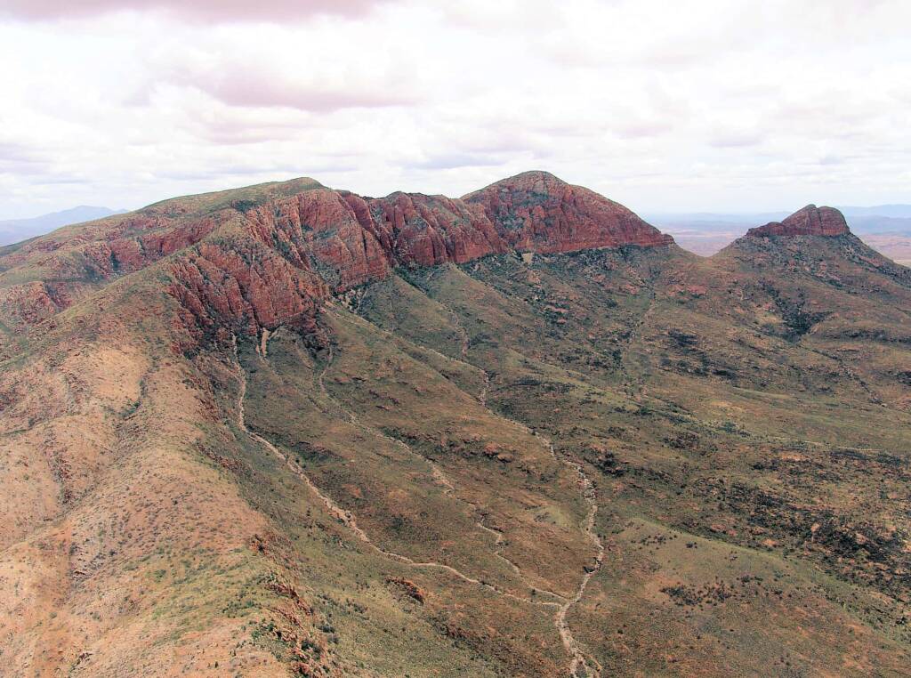Aerial view over Mount Sonder, West MacDonnell Ranges National Park, NT