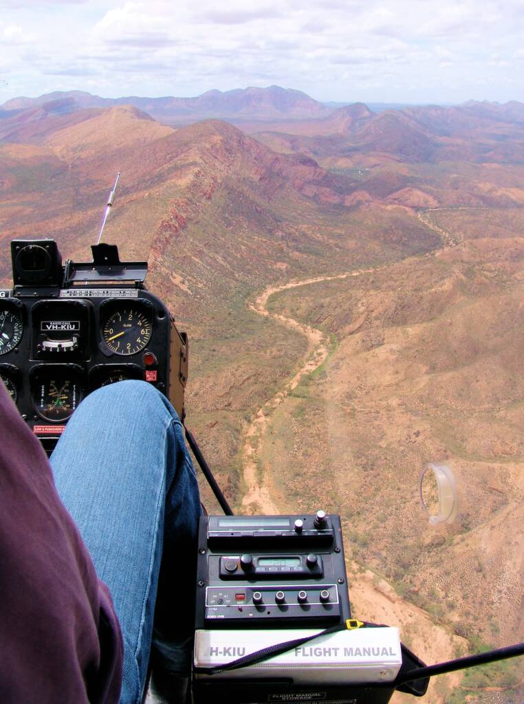 Helicopter tour - aerial view over West MacDonnell Ranges National Park, NT