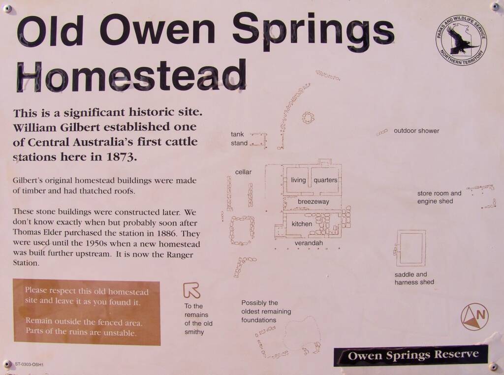 Old Owen Springs Homestead signage