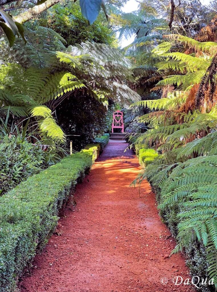 Queen of Hearts Chair, Larnach Castle Gardens, Dunedin, New Zealand