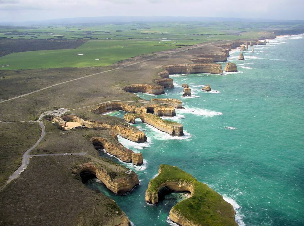 Aerial view of the Great Ocean Road, VIC