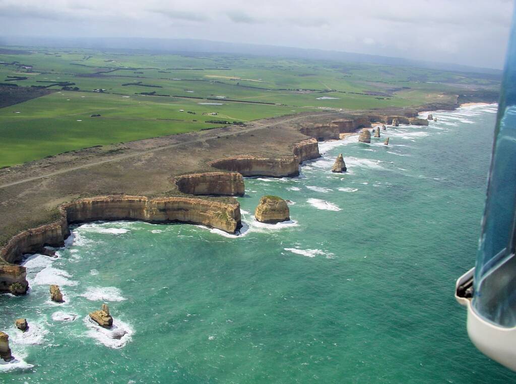 Helicopter - aerial view of the Great Ocean Road, VIC