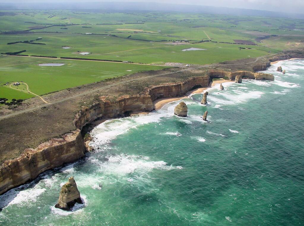 Aerial view of the Great Ocean Road, VIC