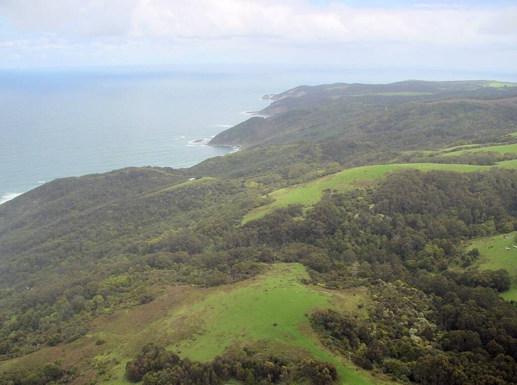 Aerial view over surrounds of the Great Ocean Road, VIC
