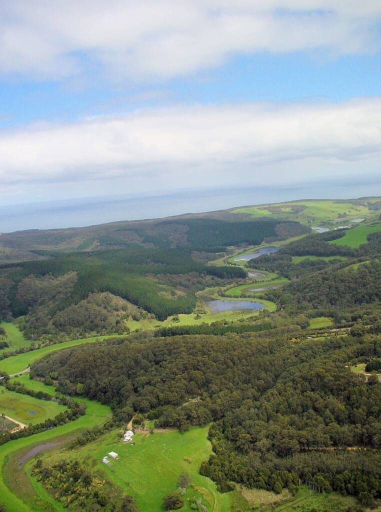 Aerial view over surrounds of the Great Ocean Road, VIC