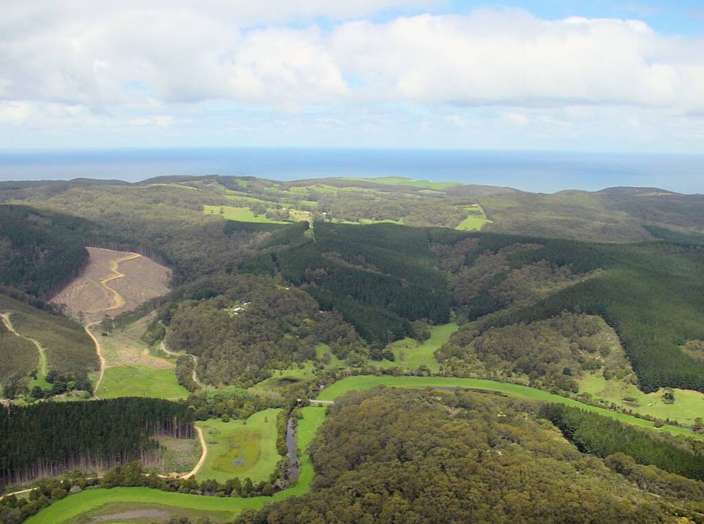 Aerial view over surrounds of the Great Ocean Road, VIC
