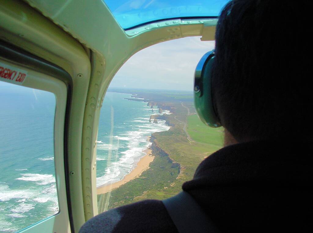 Helicopter - aerial view of the Great Ocean Road, VIC
