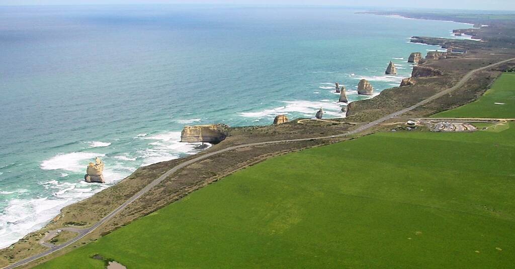 Aerial view of the Great Ocean Road, VIC