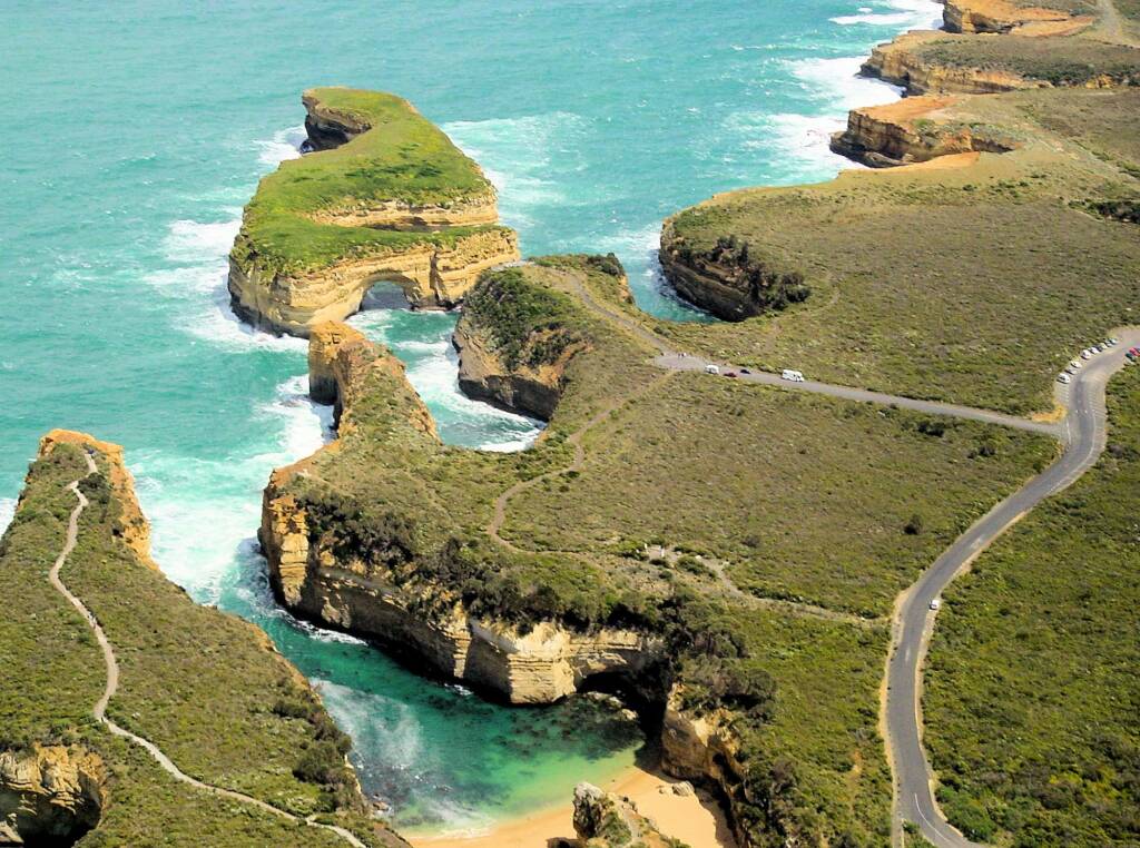 Aerial view of the Great Ocean Road, VIC