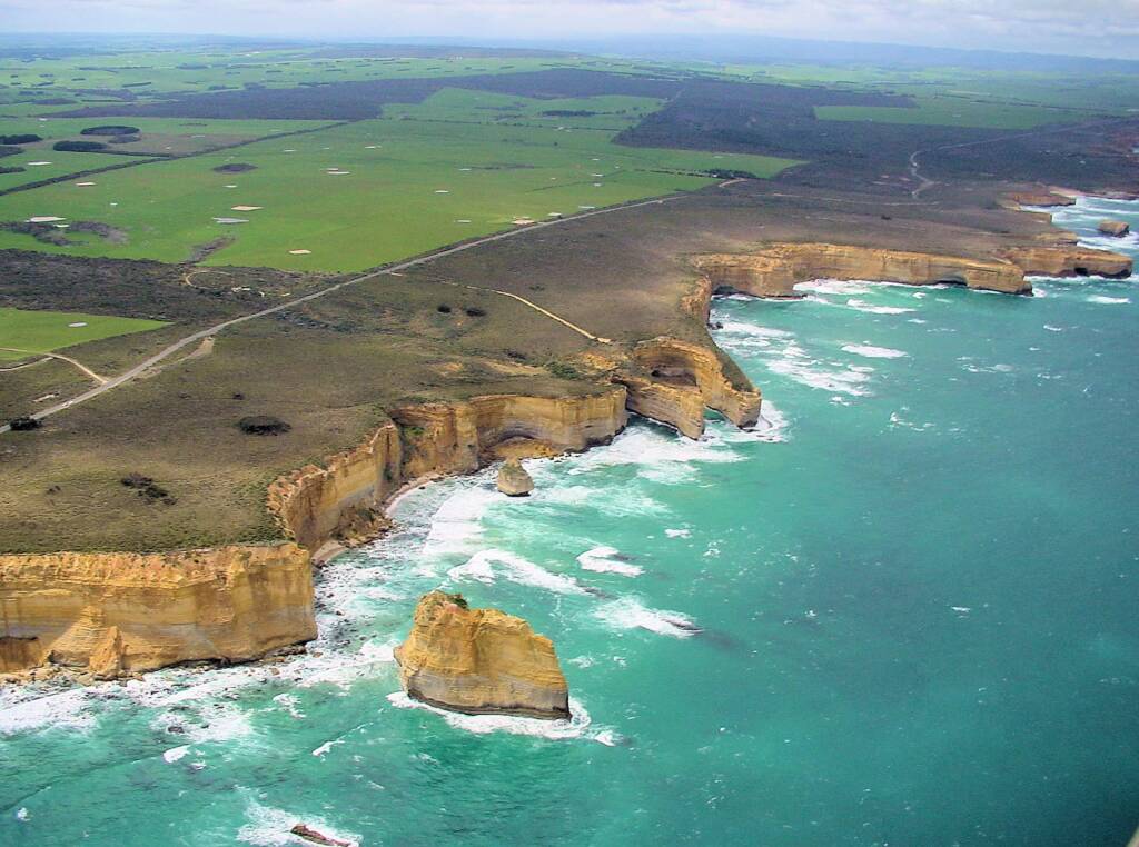 Aerial view of the Great Ocean Road, VIC