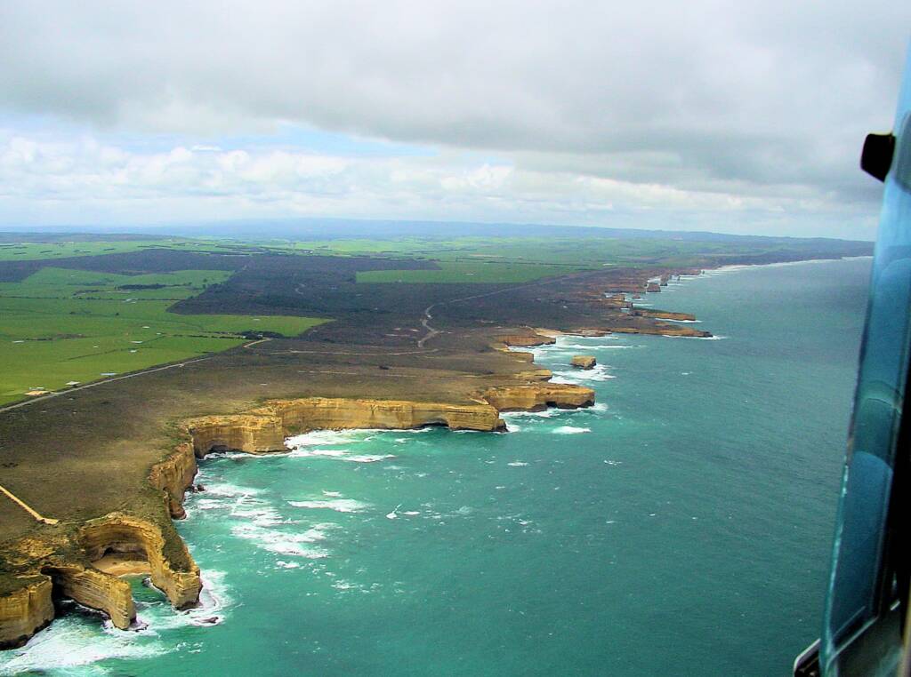 Helicopter - aerial view of the Great Ocean Road, VIC