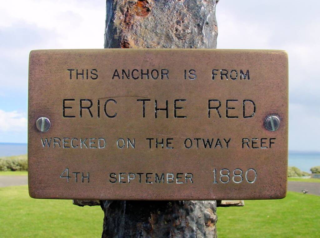 Sign from Eric The Red anchor - Cape Otway Lighthouse, Victoria