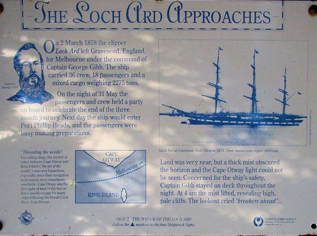 The Loch Ard Approaches signage, Great Ocean Road, VIC