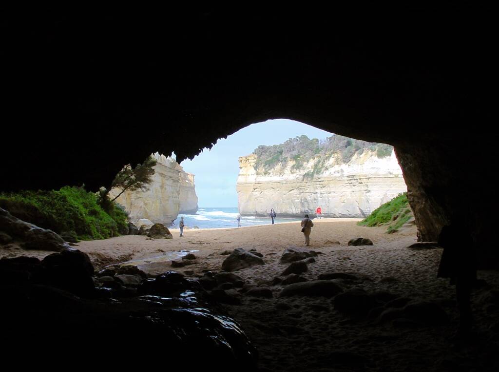 View out from Loch Arch Gorge cave, Great Ocean Road, VIC