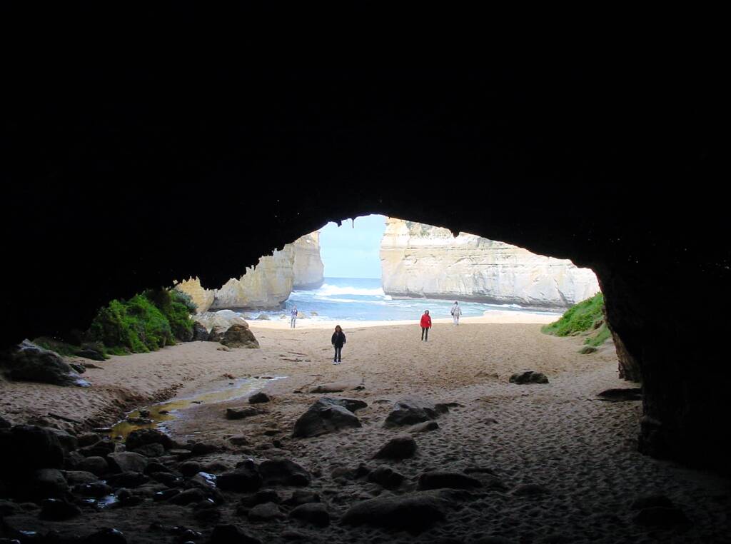 View out from Loch Arch Gorge cave, Great Ocean Road, VIC