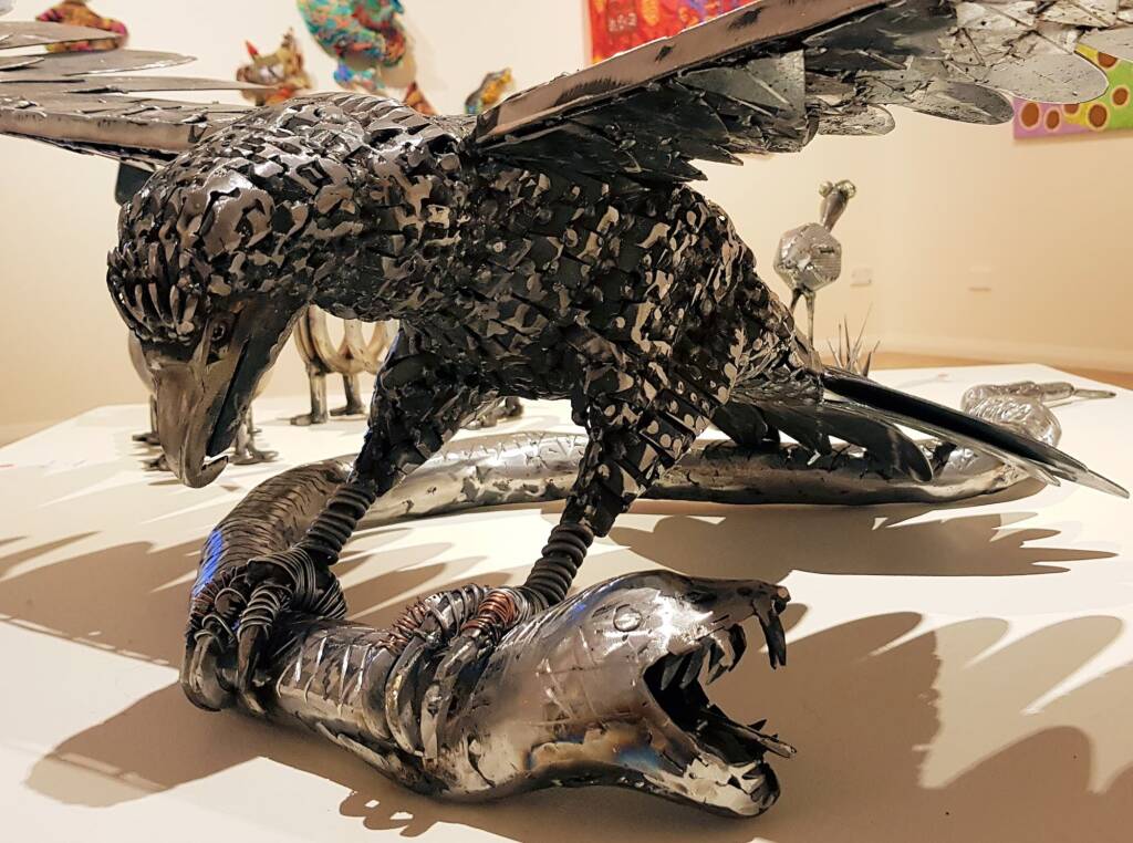 Eagle with snake by William Keighran, Greenbush Art Group, Alice Springs, NT