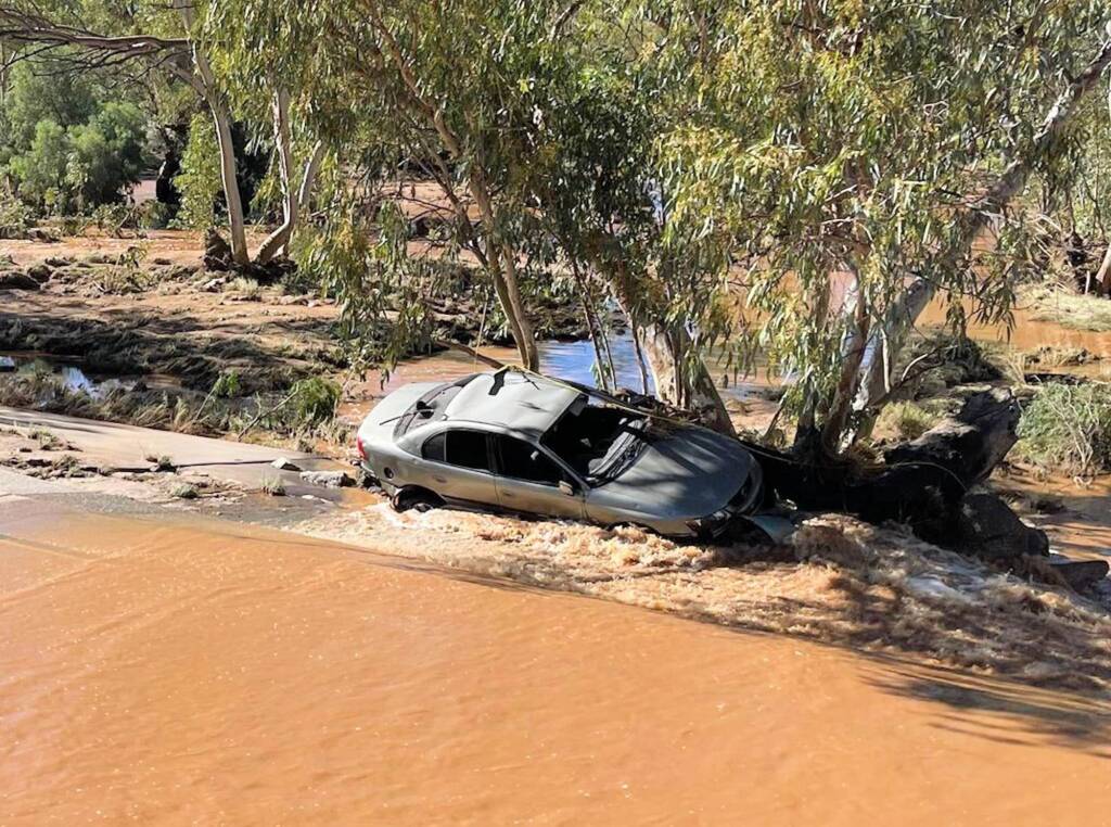 The result of a car washed off the Undoolya Road Main Causeway, Alice Springs, NT © Toni Ryland