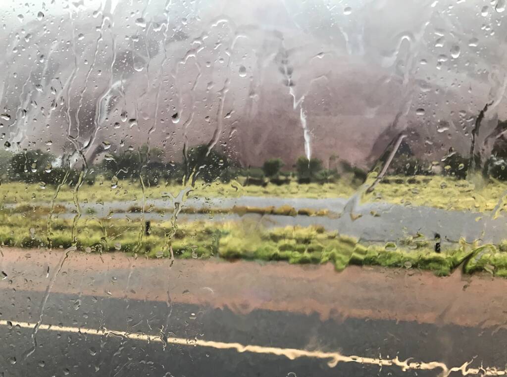 The 1% Club at Uluru (rain and waterfalls on the Rock)