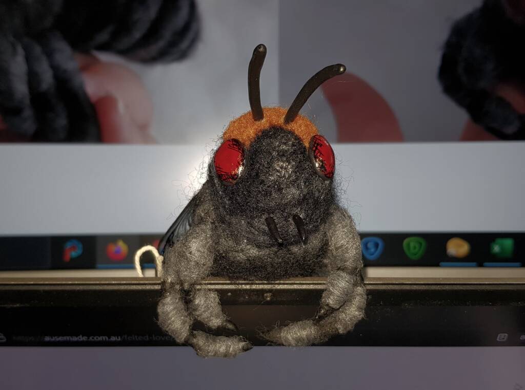 Golden-browed Resin Bee © Jane Gillard, Felted Love