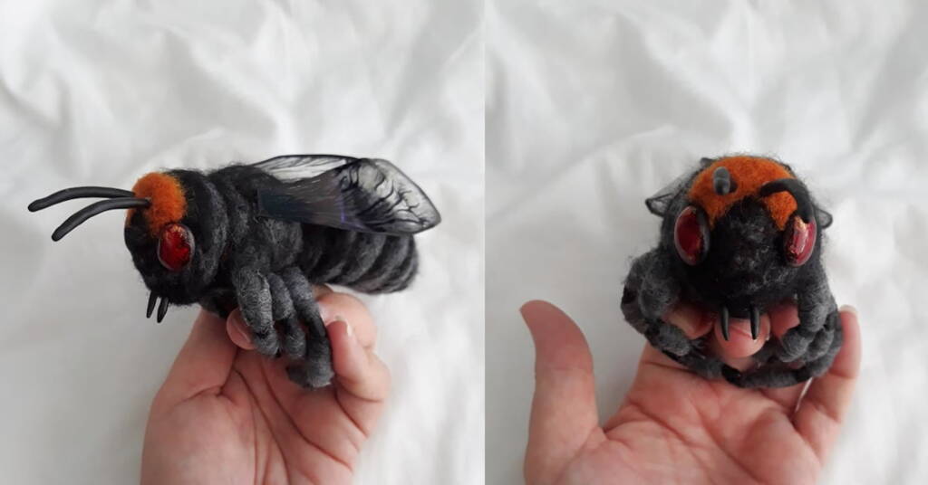 Golden-browed Resin Bee © Jane Gillard, Felted Love