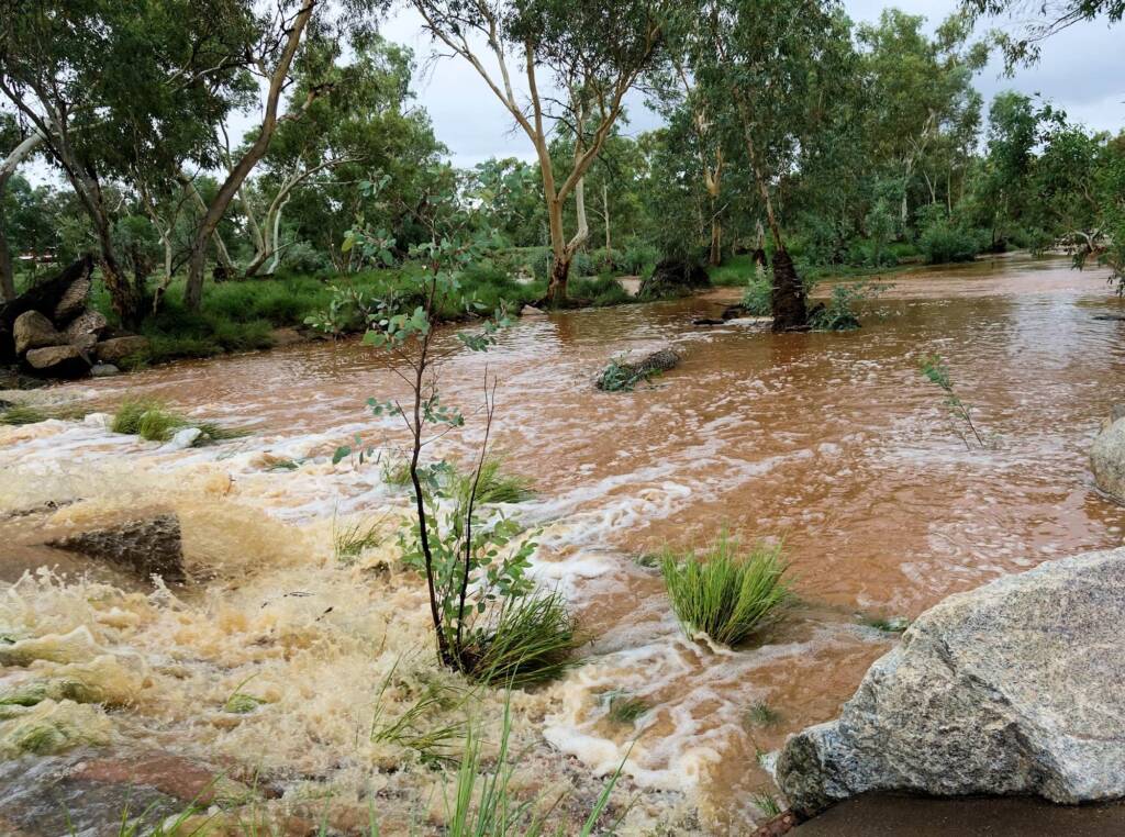 Todd River crossing the Undoolya Main Road Causeway, Alice Springs, NT