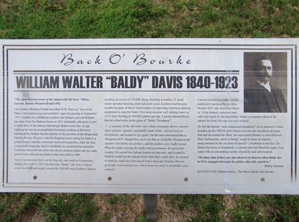 William Walter "Baldy" Davis 1840-1923, Back O'Bourke