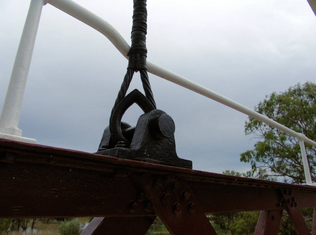 Cable component of the bridge mechanism, North Bourke Bridge, NSW.