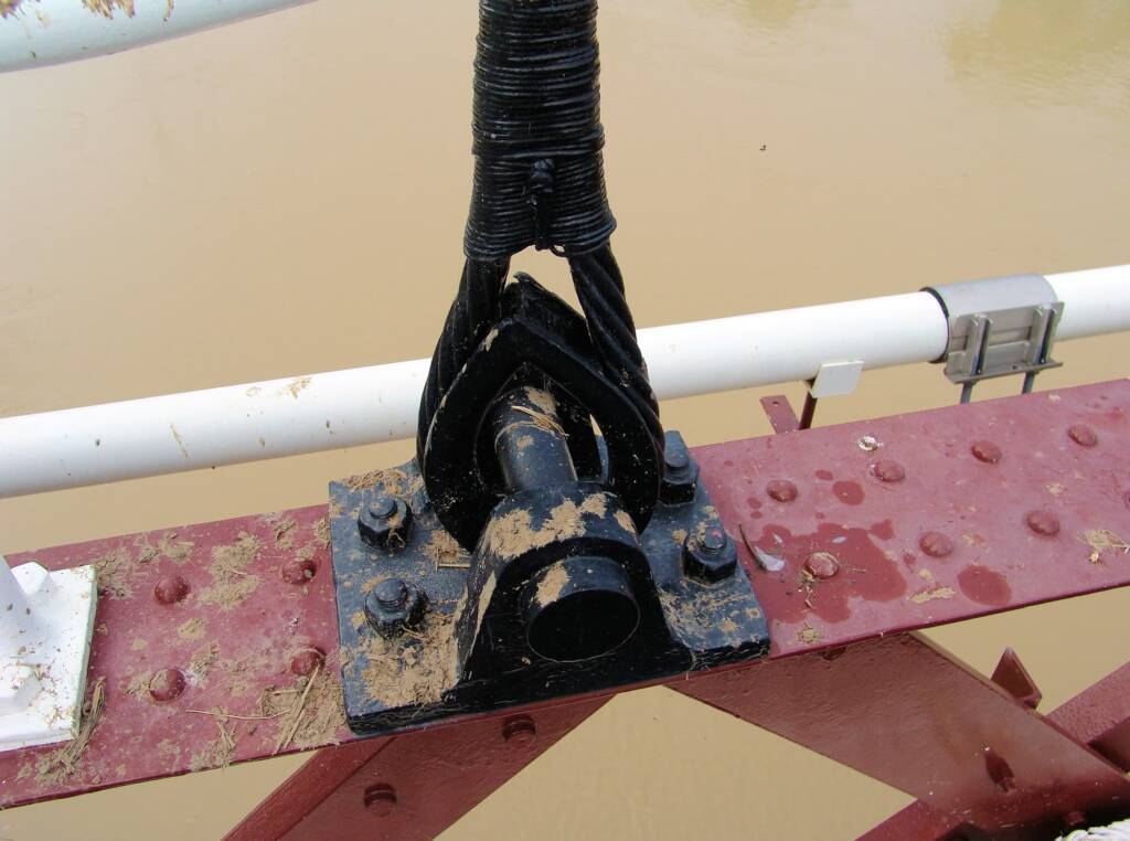 Cable component of the bridge mechanism, North Bourke Bridge, NSW.